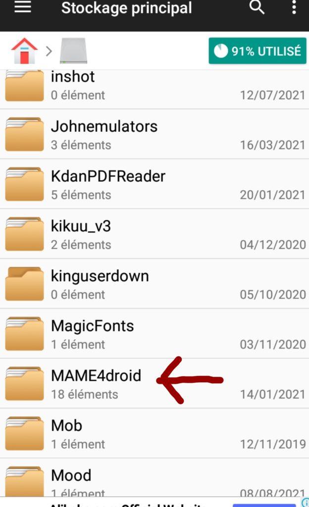 Installer l’émulateur mame4droid pour Android